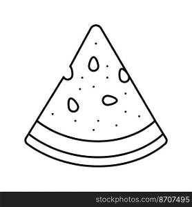 triangular slice watermelon line icon vector. triangular slice watermelon sign. isolated contour symbol black illustration. triangular slice watermelon line icon vector illustration