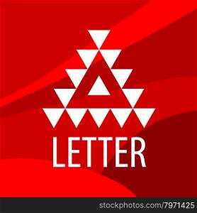 triangular vector logo letter A on a red background