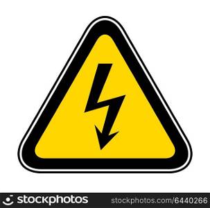 Triangular Warning Hazard Symbol. Triangular yellow Warning Hazard Symbol, vector illustration