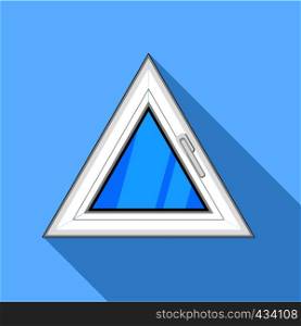 Triangular window icon. Flat illustration of triangular window vector icon for web on light blue background. Triangular window icon, flat style