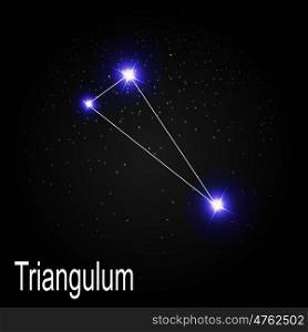 Triangulum Constellation with Beautiful Bright Stars on the Background of Cosmic Sky Vector Illustration EPS10. Triangulum Constellation with Beautiful Bright Stars on the Back