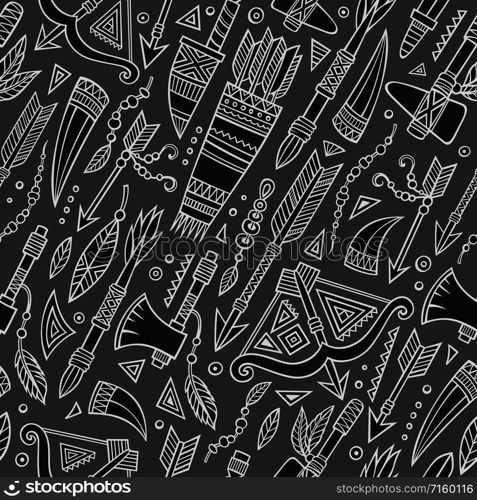 Tribal abstract native ethnic vector chalkboard seamless pattern. Tribal abstract native chalkboard seamless pattern