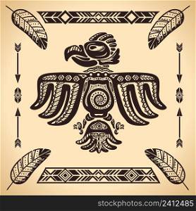 Tribal american vintage eagle sign vector illustration