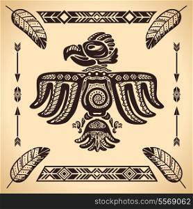 Tribal american vintage eagle sign vector illustration