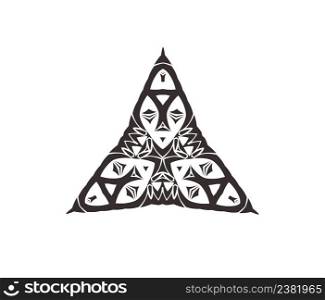 Tribal art isolated on white background. Geometric ornament set.. Triangular ornament set