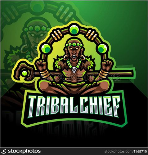 Tribal chief esport mascot logo