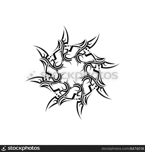 tribal, classic , black, ethnic tattoo icon vector illustration design logo