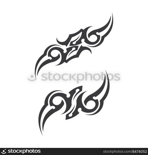 tribal, classic , black, ethnic tattoo icon vector illustration design logo