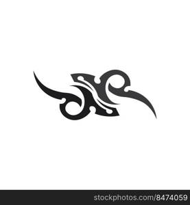 tribal, classic , black, ethnic tattoo icon vector illustration design logo