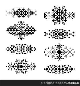 Tribal elements in ethnic style. Native geometric ornament. Vector illustration.. Tribal elements in ethnic style