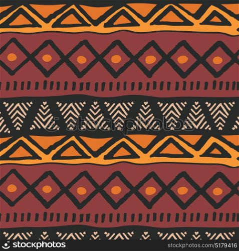 Tribal ethnic colorful bohemian pattern with geometric elements, African mud cloth, tribal design, vector illustration