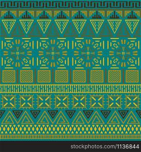 Tribal ethnic seamless pattern. Abstract geometric ornament with African motifs. Vector illustration. Perfect for textile print, wallpaper, cloth design, tissue, wrapping paper and fabric design.. Tribal ethnic seamless pattern.