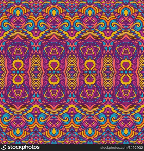 Tribal festive colorful vector abstract geometric ethnic seamless pattern ornamental. Asian striped textile design. Abstract festive colorful grunge vector ethnic tribal pattern