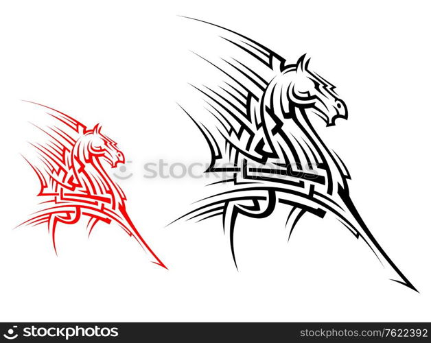 Tribal horse mascot for tattoo or another conceptual design