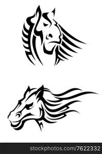 Tribal horses mascots for tattoo or another design