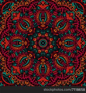 Tribal indian ethnic seamless design. Festive colorful mandala pattern. . Geometric mandala frame border. Festive colorful mandala pattern. Flower Geometric mandala frame border