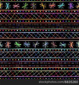 Tribal motif hand draw seamless pattern design