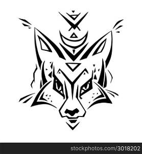 Tribal pattern Fox. Polynesian tattoo style. Tribal pattern Fox. Polynesian tattoo style. Vector illustration
