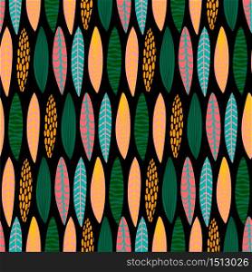 Tribal seamless pattern with abstract leaves. Hand draw texture. Vector template.. Tribal seamless pattern with abstract leaves. Hand draw texture.
