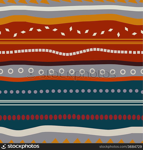 Tribal seamless texture with colored elements