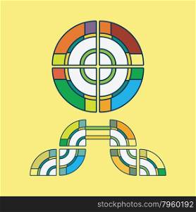 tribal sun symbol abstract color vector illustration