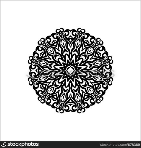 Tribal Tattoo Circular Design Vector Art Illustration