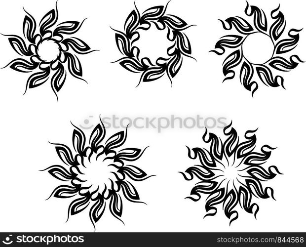 Tribal Tattoo Sun Design Vector Art Illustration