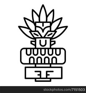 Tribal tiki idol icon. Outline tribal tiki idol vector icon for web design isolated on white background. Tribal tiki idol icon, outline style