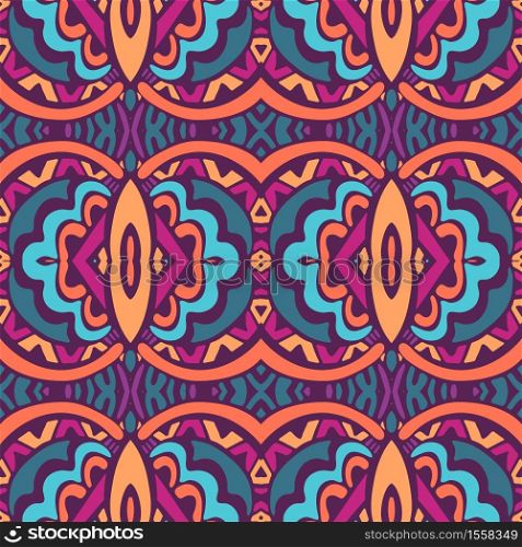 Tribal vintage abstract geometric ethnic seamless pattern ornamental. Bohemian style nomadic african textile design. Tiled ethnic boho pattern for fabric. Abstract geometric mosaic vintage seamless pattern ornamental.