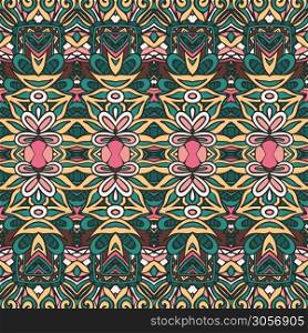 Tribal vintage abstract geometric ethnic seamless pattern ornamental. Indian mandala art textile design. Tribal vintage abstract floral geometric ethnic seamless pattern ornamental
