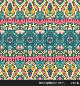 Tribal vintage abstract geometric ethnic seamless pattern ornamental. Indian mandala art textile design. seamless pattern ornamental