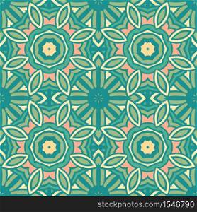 Tribal vintage abstract geometric mandala ethnic seamless pattern ornamental. Indian surface textile design. Tiled ethnic boho pattern for fabric. Abstract geometric mosaic vintage seamless pattern ornamental.