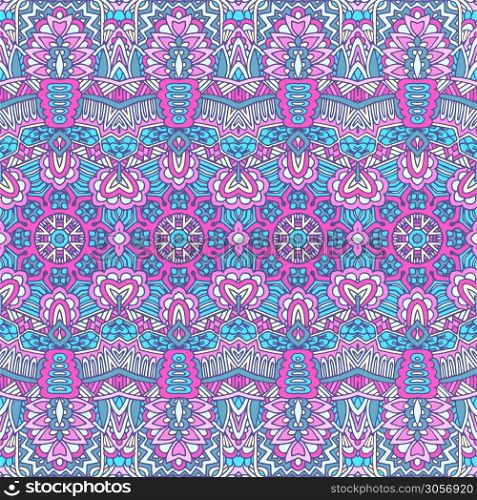 Tribal vintage abstract geometric vector ethnic seamless pattern ornamental. Indian mandala art textile design. Abstract festive colorful grunge vector ethnic tribal pattern