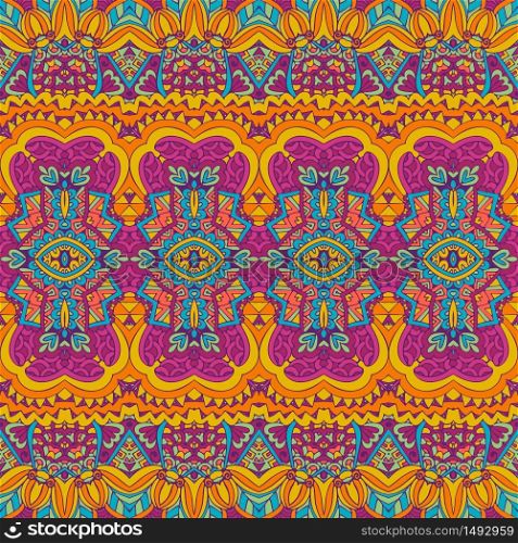 Tribal vintage abstract vector geometric ethnic seamless pattern ornamental. Indian colorful textile design. Abstract festive colorful grunge vector ethnic tribal pattern