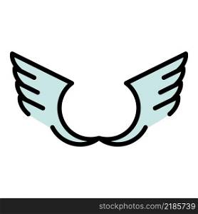 Tribal wings icon. Outline tribal wings vector icon color flat isolated. Tribal wings icon color outline vector
