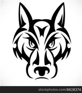 Tribal wolf face Royalty Free Vector Image