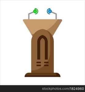 Tribune Icon, Podium, Dias Vector Art Illustration