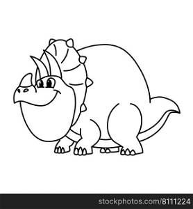 Triceratops cartoon coloring page Royalty Free Vector Image
