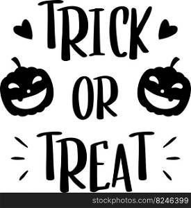 trick or treat lettering illustration isolated on background