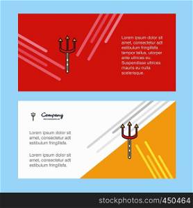 Trident abstract corporate business banner template, horizontal advertising business banner.