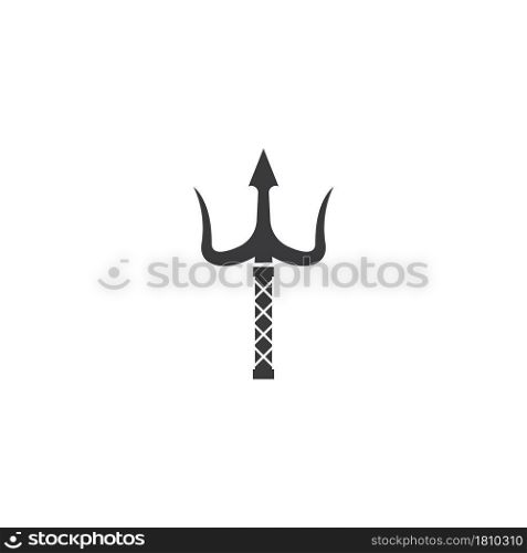 Trident and crown logo vector flat design