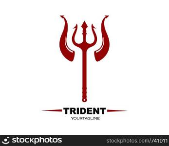 Trident and horn Logo Template vector icon illustration design