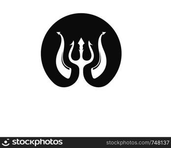 Trident and horn Logo Template vector icon illustration design