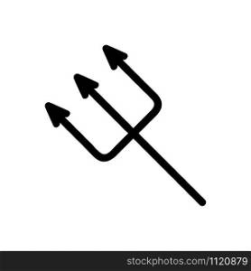 trident icon vector. A thin line sign. Isolated contour symbol illustration. trident icon vector. Isolated contour symbol illustration