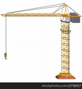 tridimensional crane drawing, isolated on white background; abstract art illustration