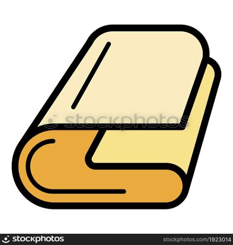 Trim towel icon. Outline trim towel vector icon color flat isolated on white. Trim towel icon color outline vector