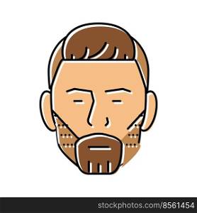 trimmed beard hair style color icon vector. trimmed beard hair style sign. isolated symbol illustration. trimmed beard hair style color icon vector illustration