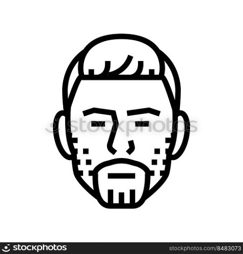 trimmed beard hair style line icon vector. trimmed beard hair style sign. isolated contour symbol black illustration. trimmed beard hair style line icon vector illustration