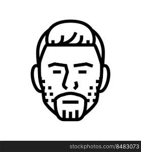 trimmed beard hair style line icon vector. trimmed beard hair style sign. isolated contour symbol black illustration. trimmed beard hair style line icon vector illustration
