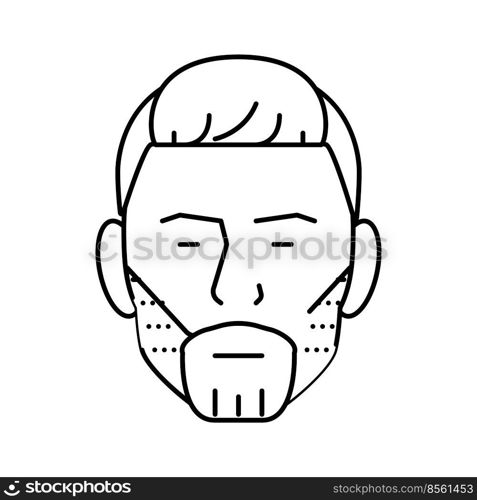 trimmed beard hair style line icon vector. trimmed beard hair style sign. isolated contour symbol black illustration. trimmed beard hair style line icon vector illustration